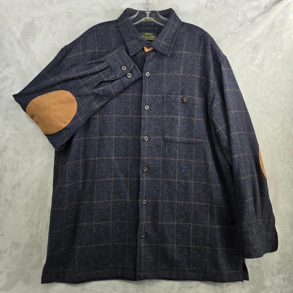 Orvis Charles F.‎ Orvis Signature Wool Plaid Button Up Flannel Shirt Men's XL